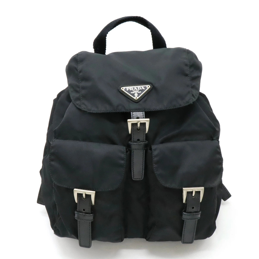 Prada Backpack Rucksack Leather Black Nero Black